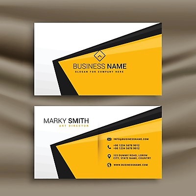 EPS 해외이미지 일러스트 비즈니스 명함 사람없음 노란색 브랜딩 가로명함 해외일러스트 컬러 파일형식 벡터