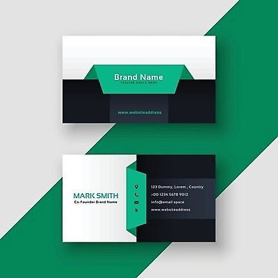 EPS 해외이미지 일러스트 비즈니스 명함 사람없음 초록색 브랜딩 가로명함 해외일러스트 컬러 파일형식 벡터