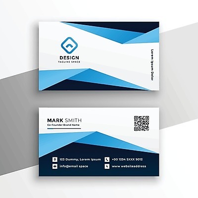 EPS 해외이미지 일러스트 비즈니스 명함 사람없음 파란색 QR코드 브랜딩 가로명함 해외일러스트 컬러 파일형식 벡터