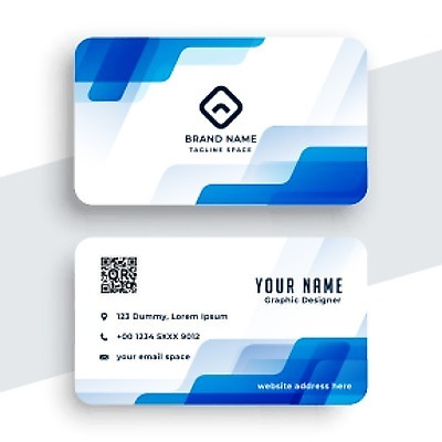 EPS 해외이미지 일러스트 비즈니스 명함 사람없음 파란색 기하학 QR코드 브랜딩 가로명함 해외일러스트 컬러 무늬 파일형식 벡터