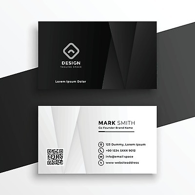 EPS 해외이미지 일러스트 비즈니스 명함 사람없음 검은색 흰색 QR코드 브랜딩 가로명함 해외일러스트 컬러 파일형식 벡터