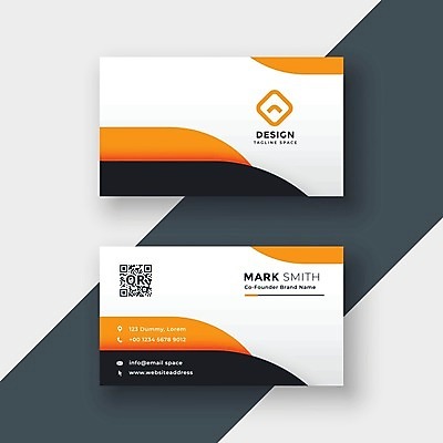 EPS 해외이미지 일러스트 비즈니스 명함 사람없음 주황색 브랜딩 가로명함 해외일러스트 컬러 파일형식 벡터