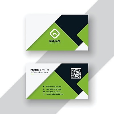 EPS 해외이미지 일러스트 비즈니스 명함 사람없음 초록색 기하학 QR코드 브랜딩 가로명함 해외일러스트 컬러 무늬 파일형식 벡터