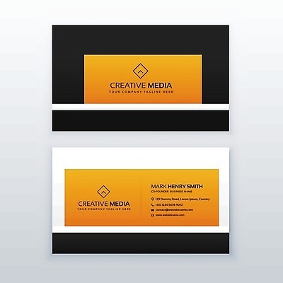 EPS 해외이미지 일러스트 비즈니스 명함 사람없음 검은색 주황색 브랜딩 가로명함 해외일러스트 컬러 파일형식 벡터