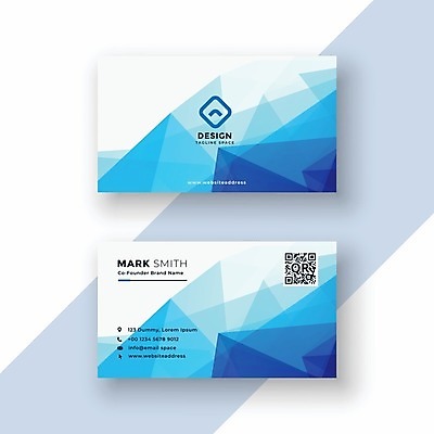 EPS 해외이미지 일러스트 비즈니스 명함 사람없음 파란색 기하학 QR코드 브랜딩 가로명함 해외일러스트 컬러 무늬 파일형식 벡터