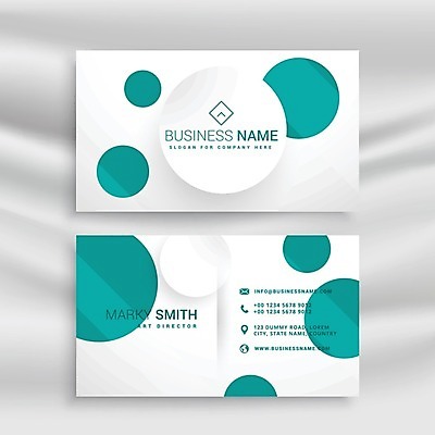 EPS 해외이미지 일러스트 비즈니스 명함 사람없음 원형 청록색 브랜딩 가로명함 해외일러스트 도형 컬러 파일형식 벡터
