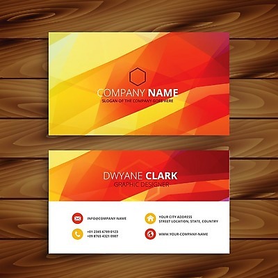 EPS 해외이미지 일러스트 비즈니스 명함 사람없음 주황색 기하학 브랜딩 가로명함 해외일러스트 컬러 무늬 파일형식 벡터