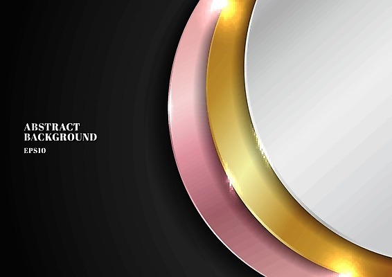 EPS 해외이미지 분홍색 백그라운드 일러스트 사람없음 검은색 금색 원형 고급 은색 광택 해외일러스트 도형 컬러 컨셉 파일형식 벡터