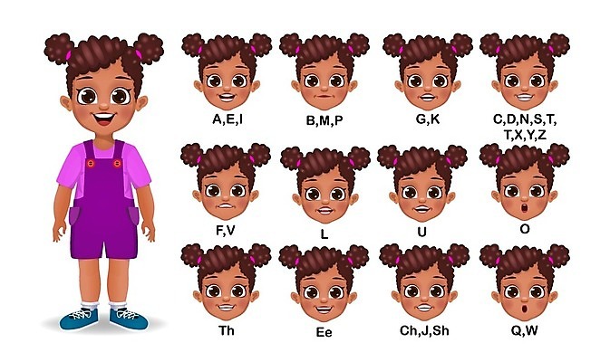EPS 해외이미지 전신 알파벳 영어 여자 얼굴 어린이 흑인 일러스트 말하기 서기 여러명 세트 소녀만 해외일러스트 서양인 문자 다수 모션 사람 신체부위 여자만 어린이만 파일형식 벡터