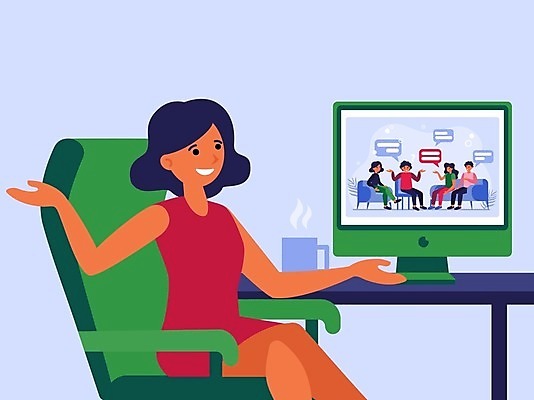 EPS 해외이미지 전신 여자 남자 일러스트 통신 모바일 앉기 여러명 상반신 성인 모니터 기쁨 다리꼬기 온라인 화상통화 성인만 해외일러스트 감정 다수 모션 사람 컴퓨터 통화 파일형식 벡터