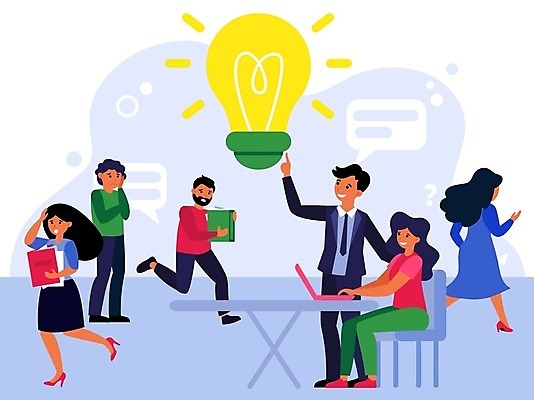 EPS 해외이미지 여자 남자 말풍선 일러스트 비즈니스 전구 아이디어 서기 앉기 여러명 성인 비즈니스라이프 노트북 달리기 가리킴 업무 비즈니스맨 비즈니스우먼 고민 문서 바쁨 성인만 해외일러스트 라이프스타일 감정 다수 컨셉 모션 사람 손짓 전자제품 작업 직장인 파일형식 벡터