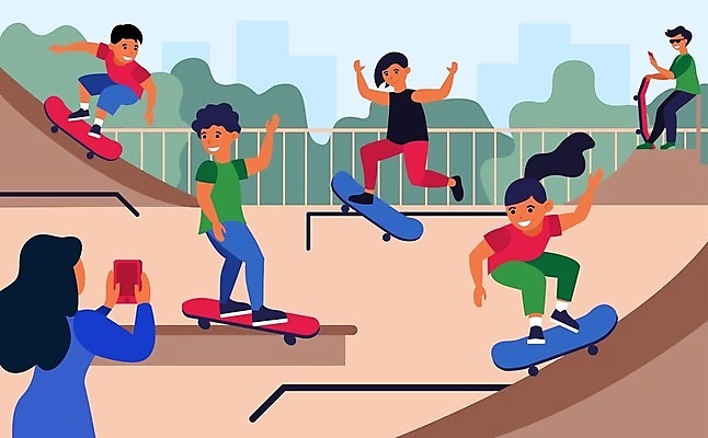 EPS 해외이미지 전신 라이프스타일 공원 여자 남자 스포츠 포즈 일러스트 청소년 엄마 들기 소년 여러명 상반신 성인 야외 10대 스마트폰 점프 사진촬영 자녀 도시 스케이트보드 해외일러스트 공공시설 어린이 다수 가족 모션 사람 생활 핸드폰 스마트기기 촬영 보드_스포츠 파일형식 벡터