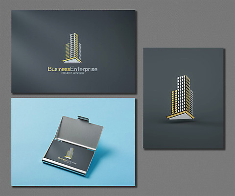 PSD 편집 편집이미지 비즈니스 명함 빌딩 사람없음 3D 검은색 심볼 디지털합성 명함집 브랜딩 편집소스 이미지편집 편집3D 컬러 건물 사무용품 파일형식