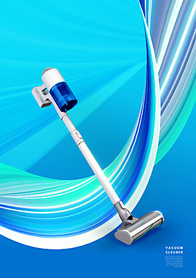 PSD 편집이미지 사람없음 파란색 가전제품 소형가전제품 무선청소기 이미지편집 컬러 청소기 파일형식