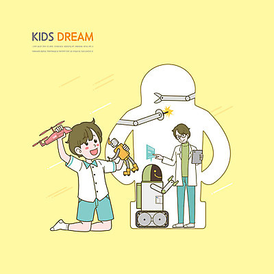 전신 PSD 남자 어린이 일러스트 서기 들기 소년 성인 두명 장난감 노란색 터치 무릎꿇기 로봇 과학자 장래희망 로봇팔 남자만 AI_인공지능 국내일러스트 직업 컬러 과학 모션 사람 학자 파일형식