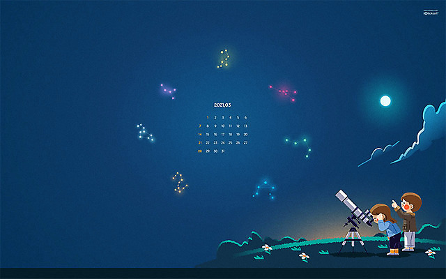 JPG 월페이퍼 바탕화면 3월 날짜 파일형식