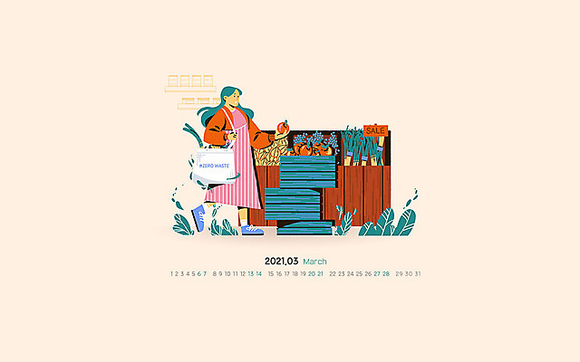 JPG 월페이퍼 바탕화면 3월 날짜 파일형식