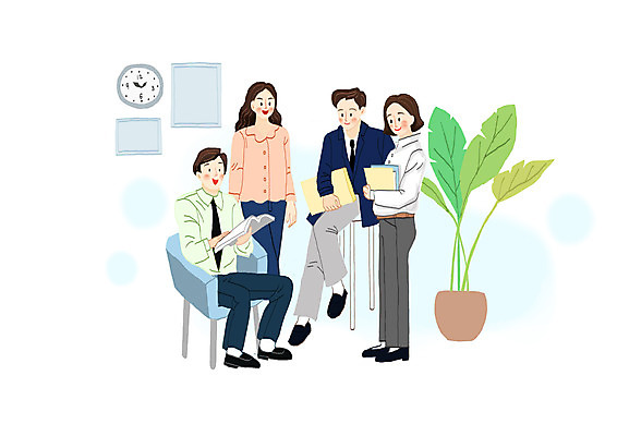 전신 PSD 여자 남자 화분 시계 액자 의자 일러스트 비즈니스 회의 휴식 서기 들기 앉기 여러명 성인 직장인 비즈니스맨 비즈니스우먼 직원 파일 성인만 국내일러스트 직업 가구 다수 컨셉 모션 사람 파일형식