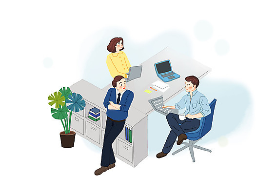 전신 PSD 여자 남자 화분 의자 일러스트 비즈니스 회의 협력 휴식 책장 서기 들기 앉기 상반신 성인 세명 노트북 컴퓨터 사무실 팔짱 직장인 비즈니스맨 비즈니스우먼 책상 직원 성인만 국내일러스트 직업 가구 컨셉 모션 사람 전자제품 파일형식