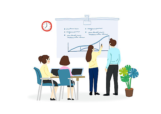 전신 PSD 여자 남자 화분 시계 의자 일러스트 비즈니스 회의 협력 서기 앉기 여러명 성인 노트북 사무실 스크린 기록 직장인 비즈니스맨 비즈니스우먼 책상 직원 성인만 국내일러스트 직업 가구 다수 모션 사람 전자제품 파일형식