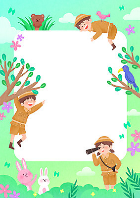 전신 PSD 여자 남자 행복 어린이 여러마리 일러스트 곰 조류 프레임 매달리기 들기 소녀 소년 상반신 세명 연두색 망원경 나뭇가지 토끼 어린이날 열대우림 모험가 즐거움 발견 프레임일러스트 어린이만 국내일러스트 나무 동물 기념일 감정 다수 포유류 모션 사람 초록색 반려동물 숲 파일형식