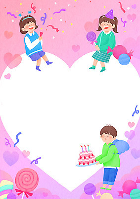 전신 PSD 여자 남자 행복 어린이 날개 일러스트 프레임 막대사탕 서기 들기 앉기 소녀 소년 세명 파티 케이크 보라색 하트 축하 생일 어린이날 즐거움 꽃가루 프레임일러스트 어린이만 국내일러스트 모양 기념일 감정 컬러 컨셉 모션 디저트 사탕 사람 이벤트 가루 파일형식