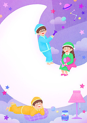 전신 PSD 구름 여자 남자 행복 별 어린이 일러스트 베개 밤하늘 전등 프레임 들기 앉기 소녀 소년 세명 눕기 보라색 행성 잠옷 손전등 어린이날 즐거움 달모양 프레임일러스트 어린이만 국내일러스트 자연요소 모양 옷 기념일 감정 컬러 침구 모션 하늘 조명 사람 우주 야간 파일형식