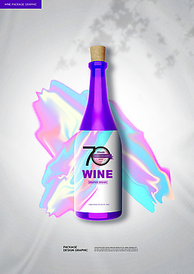 PSD 편집이미지 그림자 사람없음 라벨 와인 보라색 물감 와인병 코르크 패키지 이미지편집 컬러 병_용기 프레임 주류 미술도구 파일형식