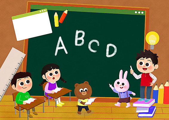 전신 PSD 알파벳 여자 교육 남자 어린이 두마리 일러스트 전구 곰 교실 프레임 자 서기 들기 앉기 소녀 소년 책 세명 연필 칠판 토끼 책상 분필 에듀 어린이만 국내일러스트 동물 영어 가구 2 포유류 학교 모션 문구용품 학용품 사람 반려동물 필기구 초크 에듀케이션 파일형식