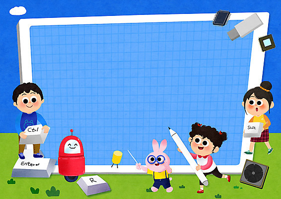 전신 PSD 여자 교육 남자 어린이 일러스트 모바일 프레임 서기 들기 소녀 소년 세명 태블릿 연필 키보드 메모리칩 USB 로봇 에듀 온라인강의 어린이만 태블릿펜 국내일러스트 모션 학용품 사람 전자제품 스마트기기 필기구 펜 부속품 강의 에듀케이션 파일형식 언택트