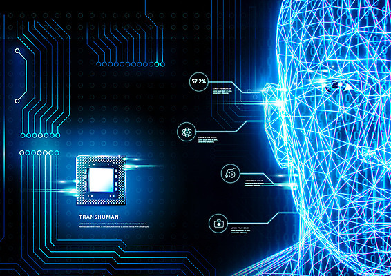 PSD 편집이미지 사람없음 파란색 검은색 얼굴모양 반도체 폴리곤 이미지편집 모양 얼굴 컬러 파일형식