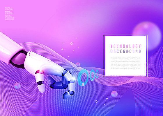 PSD 편집이미지 백그라운드 타이포그라피 사람없음 보라색 과학기술 원형 로봇팔 이미지편집 도형 문자 컬러 기술 로봇 파일형식