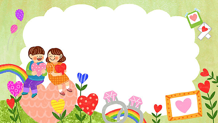 전신 PSD 커플 여자 남자 액자 무지개 일러스트 하늘 함께함 들기 앉기 성인 두명 쪽지 하트 풍선 다이아몬드반지 성인만 국내일러스트 자연요소 모양 컨셉 관계 모션 사람 반지 파일형식