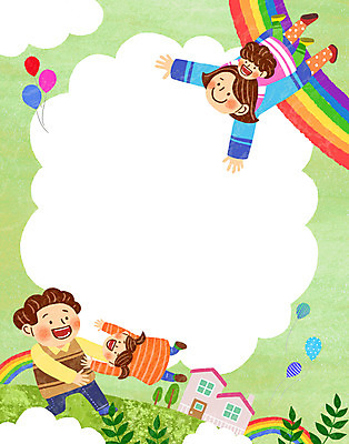 전신 PSD 식물 구름 여자 남자 딸 아들 어린이 무지개 일러스트 가족 엄마 주택 함께함 소녀 소년 여러명 성인 비행 아빠 풍선 국내일러스트 자연요소 다수 컨셉 관계 사람 건물 파일형식