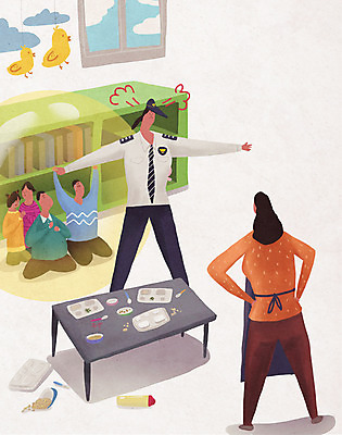 전신 PSD 여자 남자 어린이 허리손 일러스트 창문 식탁 책장 서기 소녀 소년 여러명 성인 손들기 유치원 분노 수비 범죄 경찰 보호 무릎꿇기 사건 아동학대 식판 급식 보육교사 국내일러스트 직업 교육 감정 포즈 가구 다수 컨셉 모션 탁자 사람 교사 학대 파일형식