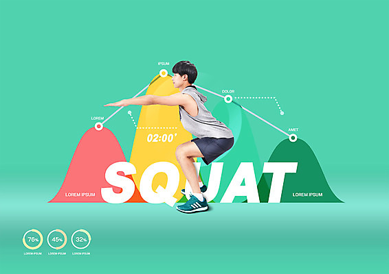 전신 PSD 편집이미지 남자 한명 성인 타이포그라피 연두색 30대 운동복 운동 헬스 한국인 하체운동 성인남자한명만 스쿼트 맨몸운동 이미지편집 문자 1 옷 건강 사람 동양인 초록색 장년 남자한명만 성인남자만 파일형식 운동자세