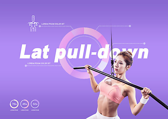 PSD 편집이미지 여자 몸매관리 한명 상반신 20대 성인 타이포그라피 운동복 운동 보라색 헬스 한국인 잡기 당기기 등운동 렛풀다운 성인여자한명만 이미지편집 문자 1 옷 컬러 다이어트 모션 건강 사람 동양인 청년 여자한명만 성인여자만 파일형식