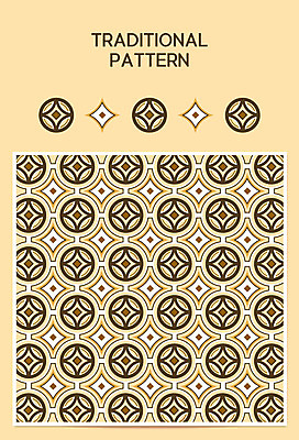 패턴 일러스트 사람없음 노란색 전통무늬 패턴백그라운드 국내일러스트 AI파일 전통 컬러 백그라운드 무늬 파일형식 벡터