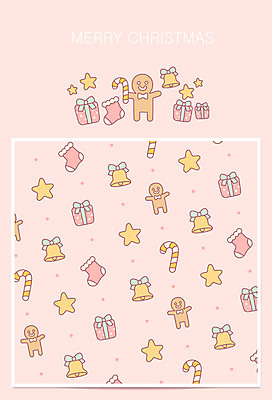 별 분홍색 백그라운드 패턴 일러스트 사람없음 선물상자 패턴백그라운드 산타양말 지팡이사탕 진저맨 파스텔톤 황금종 아기자기 국내일러스트 AI파일 자연요소 컬러 컨셉 무늬 사탕 선물 상자 종 진저쿠키 파일형식 벡터