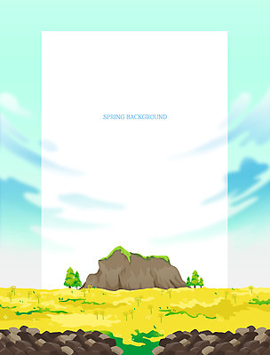 PSD 나무 구름 백그라운드 일러스트 프레임 사람없음 제주도 봄풍경 유채 한라산 돌담길 프레임일러스트 봄배경 국내일러스트 자연요소 식물 꽃 길 산 한국 돌담 풍경 봄 파일형식