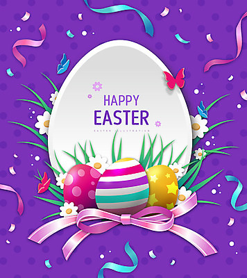 꽃 리본 기독교 나비 일러스트 부활절 프레임 타이포그라피 사람없음 보라색 풀 부활절계란 꽃가루 프레임일러스트 국내일러스트 AI파일 식물 문자 기념일 종교 컬러 곤충 계란 가루 파일형식 벡터