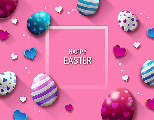 기독교 분홍색 일러스트 부활절 프레임 타이포그라피 사람없음 하트 부활절계란 프레임일러스트 국내일러스트 AI파일 모양 문자 기념일 종교 컬러 계란 파일형식 벡터