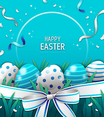 리본 기독교 하늘색 일러스트 부활절 프레임 타이포그라피 사람없음 풀 부활절계란 꽃가루 프레임일러스트 국내일러스트 AI파일 식물 문자 기념일 종교 파란색 계란 가루 파일형식 벡터