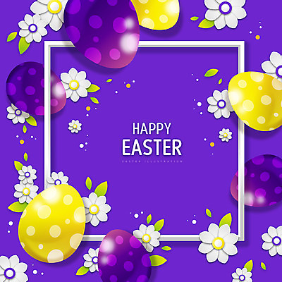 꽃잎 꽃 기독교 일러스트 부활절 프레임 타이포그라피 사람없음 보라색 부활절계란 프레임일러스트 국내일러스트 AI파일 식물 문자 기념일 종교 컬러 계란 파일형식 벡터