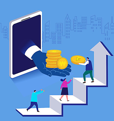 전신 손 여자 남자 화살표 일러스트 비즈니스 들기 성인 신체부위 세명 파란색 스마트폰 태블릿 걷기 동전 투자 상승 수익 효율 성인만 비용 국내일러스트 AI파일 컬러 컨셉 돈 모션 사람 경제 전자제품 핸드폰 스마트기기 파일형식 벡터