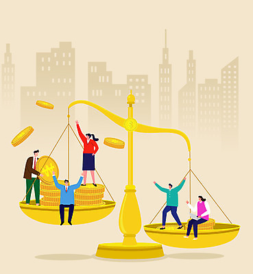 전신 여자 남자 돈 일러스트 비즈니스 서기 들기 앉기 여러명 성인 건물 만세 투자 양팔저울 동전탑 베이지색 효율 성인만 비용 국내일러스트 AI파일 건축물 컬러 다수 컨셉 모션 저울 사람 경제 쌓기 동전 재산 파일형식 벡터
