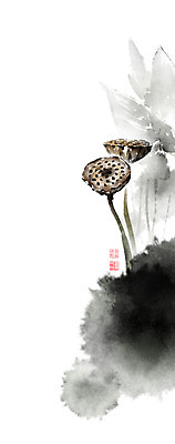 PSD 일러스트 캘리그라피 붓터치 풍경 사람없음 동양화 번짐 낙관 연밥 국내일러스트 연꽃 미술 파일형식 효과