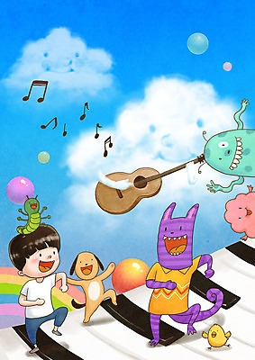 전신 PSD 구름 남자 어린이라이프 어린이 무지개 음표 일러스트 노래 상상 병아리 한명 소년 꿈 기타 춤 피아노 강아지 즐거움 어린이세상 어린이상상 애벌레 몬스터 소년한명만 동심 국내일러스트 자연요소 1 라이프스타일 기호 감정 음악 조류 현악기 문화예술 사람 반려동물 건반악기 개 벌레 남자한명만 소년만 파일형식