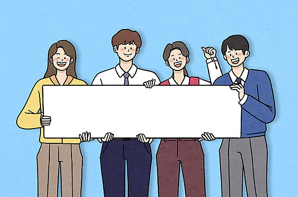 PSD 여자 남자 일러스트 프레임 웃음 들기 정장 여러명 상반신 성인 팻말 최고 직장인 비즈니스맨 비즈니스우먼 환영 프레임일러스트 성인만 국내일러스트 직업 옷 다수 비즈니스 모션 표정 사람 파일형식