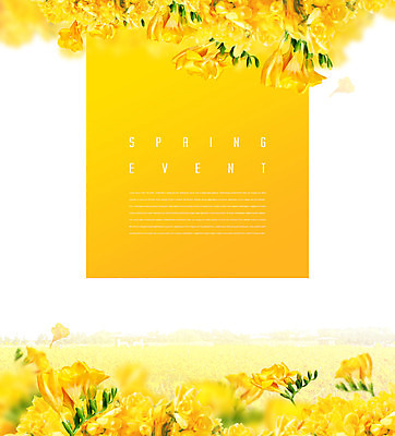 PSD 편집이미지 꽃 이벤트 타이포그라피 사람없음 쇼핑 노란색 봄 할인혜택 프로모션 이미지편집 식물 문자 계절 컬러 세일 파일형식 혜택